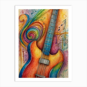 Colorful Guitar Art Print