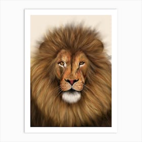 Colour Lion Portrait Art Print