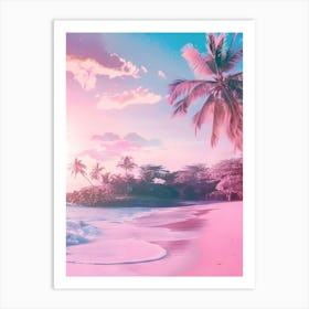 Pink Beach Sunset 1 Art Print