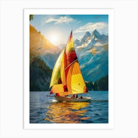 Sailboat On The Lake Art Print