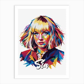 Sia 02 Portrait Music Icon WPAP Pop Art Style Art Print