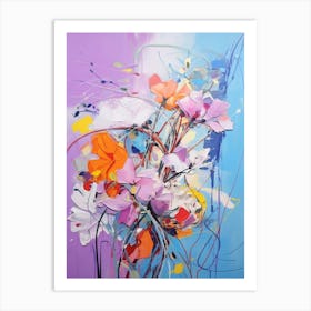 Abstract Flower Painting Lilac 1 Art Print