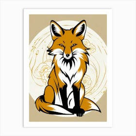 Fox art painting 2 Art Print