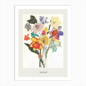Daffodil 3 Collage Flower Bouquet Poster Art Print