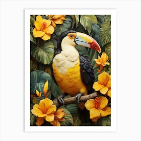 Jungle Toucan Yellow Art Print Art Print