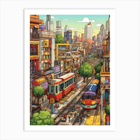 Milan Pixel Art 4 Art Print