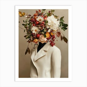 Woman with flowers Art Print