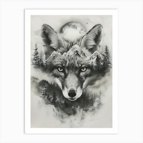 Wolf In The Forest 16 Art Print