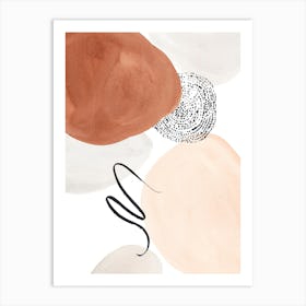 Ink Watercolor Shapes Art Print