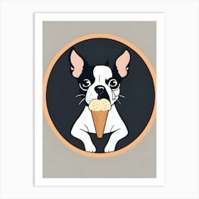 Boston Terrier Ice Cream Art Print