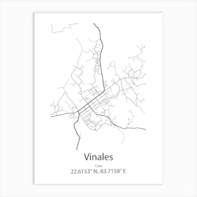 Vinales,Cuba Minimalist Map Art Print