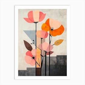 Abstract Flowers Canvas Print Art Print