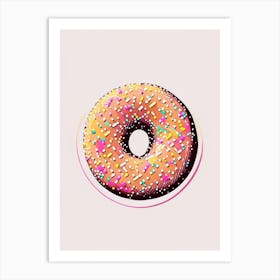 Sprinkles Donut Abstract Line Drawing 1 Art Print