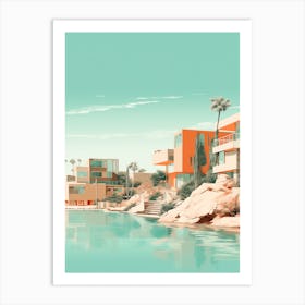 Abstract Illustration Of St Pete Beach Florida Orange Hues 4 Art Print