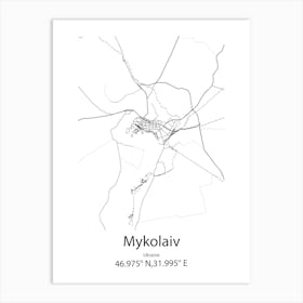 Mykolaiv,Ukraine Minimalist Map Poster