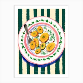 A Plate Of Plantain, Top View Food Illustration 3 Art Print