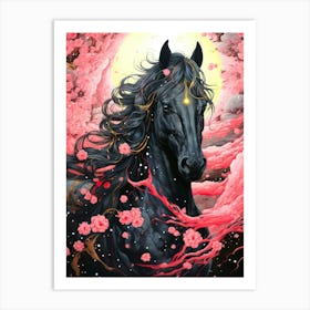 Black Horse Art Print