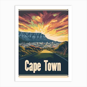 Aihrgdesign A Vintage Travel Poster Of Cape Town Featuring Th 3acbd97b 1cda 481e A697 C770007493b2 3 Art Print