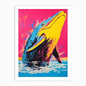 Whale Diving Out Of Water Pop Art 3 Art Print