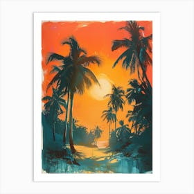 Sunset At The Beach 12 Art Print