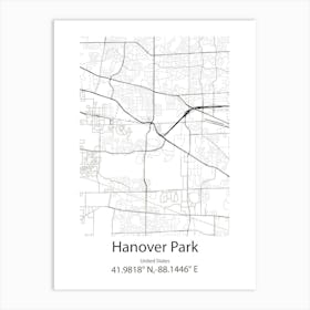 Hanover,Canada Minimalist Map Art Print