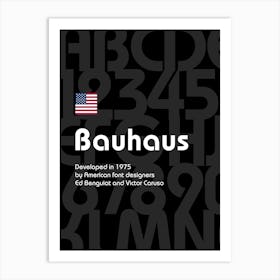 Bauhaus font, 1975 — design typography poster Art Print