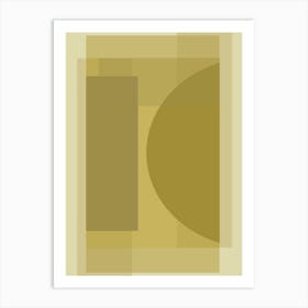 ECLIPSE- Geo Yellow Tonal Graphic , Art Deco Art Print Art Print