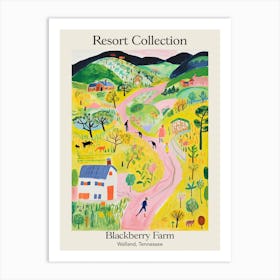 Poster Of Blackberry Farm   Walland, Tennessee   Resort Collection Storybook Illustration 1 Art Print