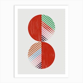 Red, White And Blue Modern Abstarct Art Print