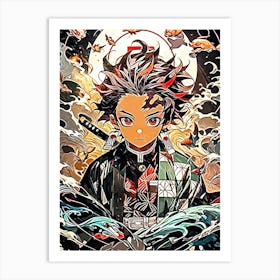 Samurai demon slayer anime Art Print