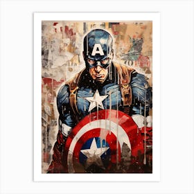 Captain America collage Art Print