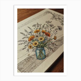 Wildflowers In A Vase Art Print