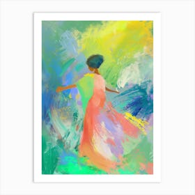 Abstract Of A Woman In A Colorful Dress Art Print