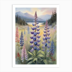 Finlands Lupine Floral Art Art Print