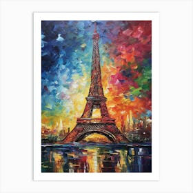 Eiffel Tower Paris France Vincent Van Gogh Style 28 Art Print