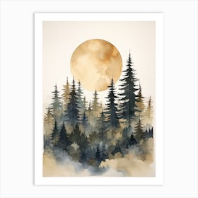 Watercolour Of Gifford Pinchot National Forest   Washington Usa 3 Art Print