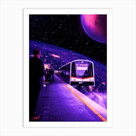 Space Train Art Print