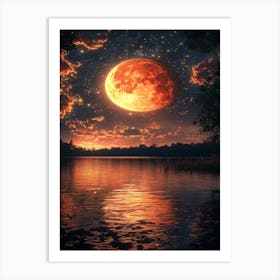 Full Moon Over Water 29 Art Print