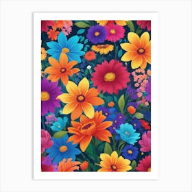 Seamless Floral Pattern 3 Art Print