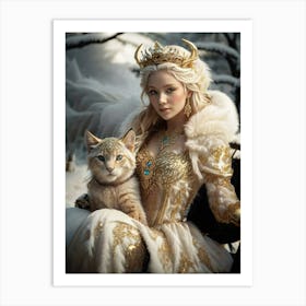 Angel And Cat Art Print