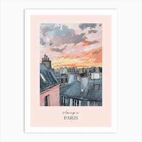 Mornings In Paris Rooftops Morning Skyline 2 Art Print
