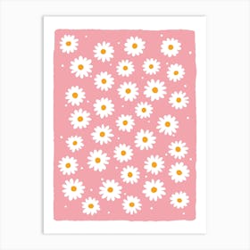 Pink Daisy Print Art Print