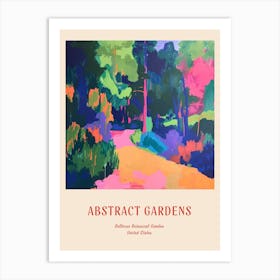 Colourful Gardens Bellevue Botanical Garden Usa 4 Red Poster Art Print