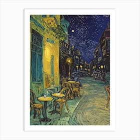 Night At The Cafe 1 Art Print