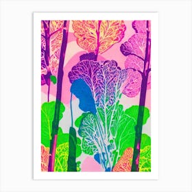 Escarole 2 Risograph Retro Poster vegetable Art Print