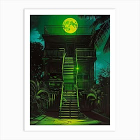 Full Moon Over Miami Art Print