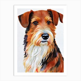 Welsh Terrier 3 Watercolour Dog Art Print