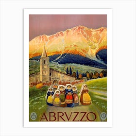 Abruzzo, Italy, Vintage Travel Poster Art Print