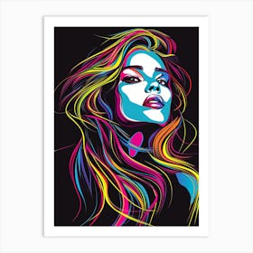 Colorful Woman'S Face Art Print