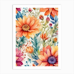 Watercolor Flowers 36 Art Print